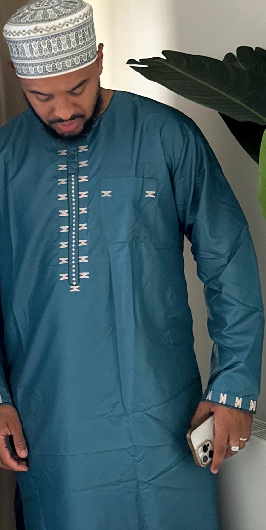 Ensemble Qamis Turquoise et Émeraude